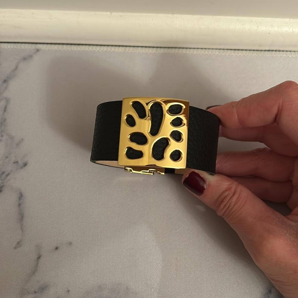 Folli Follie Black Leather Band Bracelet - Picture 3 of 10